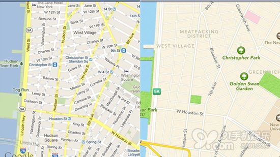 多图对比 Google Maps vs Apple Maps-ipad资